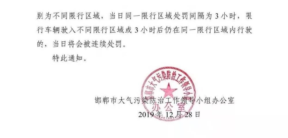 邯郸限行最新动态更新